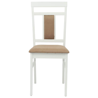 Matstol 2 pcs Vit och brun Massivt Trä