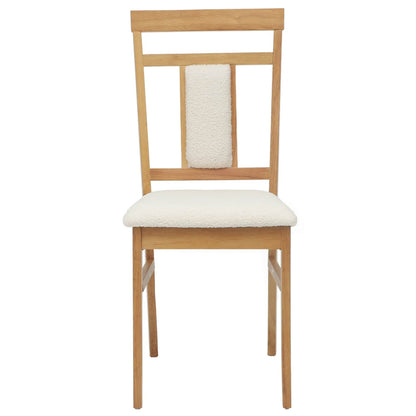 Matstol 2 pcs Naturlig och ljus Massivt Trä