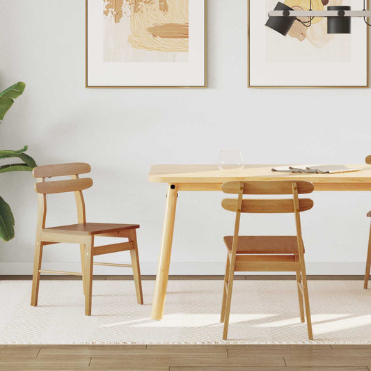 Matstol 2 pcs Naturfärg Massivt Trä