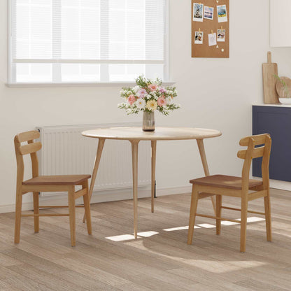 Matstol 2 pcs Naturfärg Massivt Trä