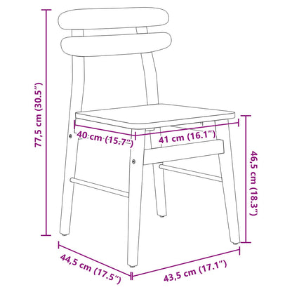 Matstol 2 pcs Naturfärg Massivt Trä