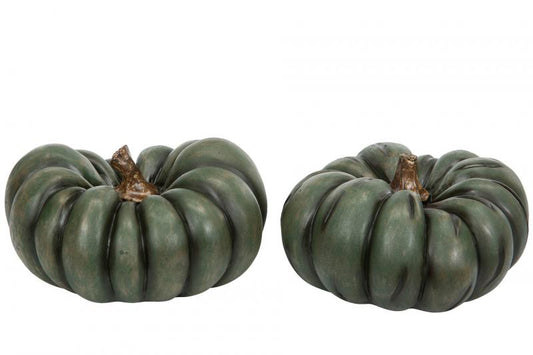 Dekoration Pumpa Grön Poly 20cm mix 2-pack