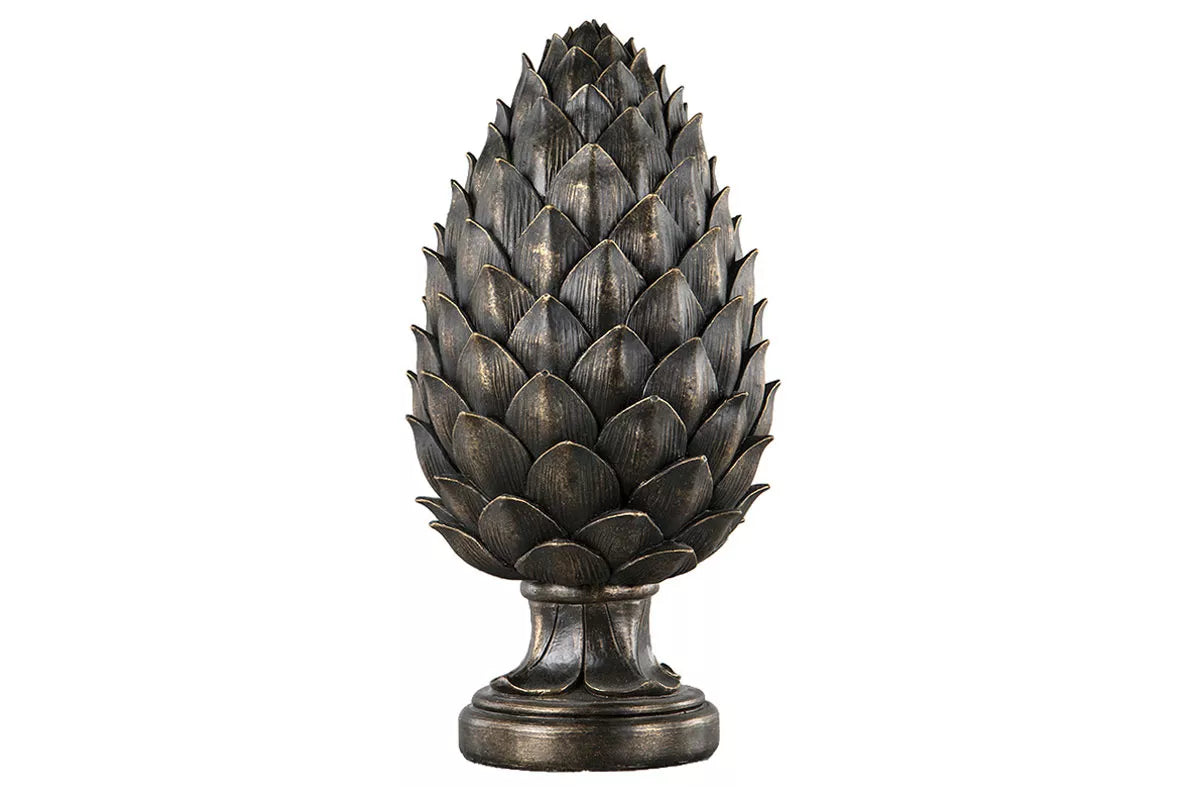 Dekoration Kotte på fot - Guldbrun 36 cm