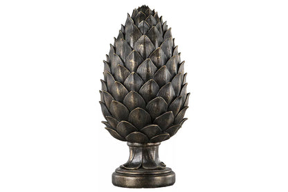 Dekoration Kotte på fot - Guldbrun 36 cm
