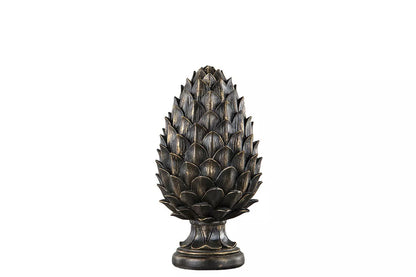 Dekoration Kotte på fot - Guldbrun 26 cm