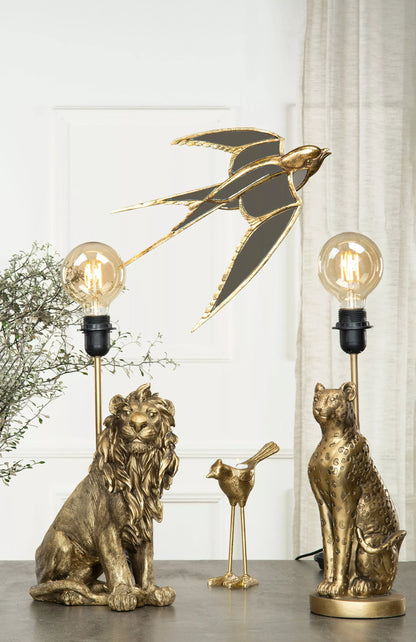 Bordslampa Leopard Mörkguld 14x32 42cm