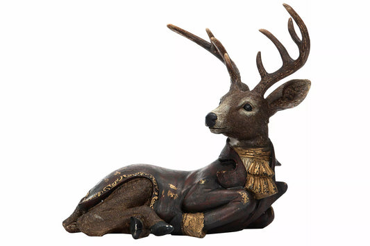 Juldekoration Inomhus Hjort Vilande Poly 39,5x22x35cm
