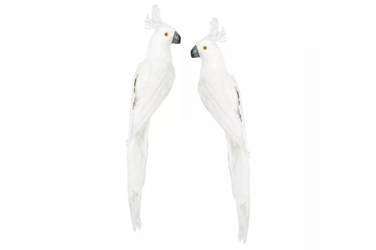 Dekoration Fågeldekoration Papegoja Vit Sida 50cm