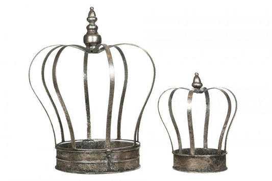 Dekoration Krona Ljusfat Pynt Silver Ø32x40cm 2-pack