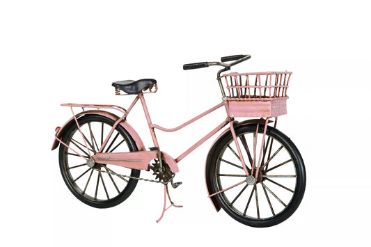 Dekoration Metalldekoration Cykel Dam Rosa 30 cm
