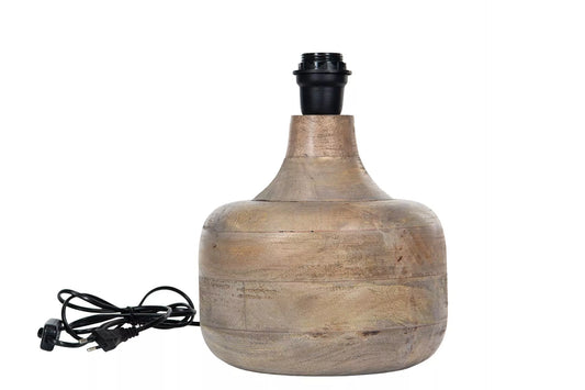 Bordslampa Lampfot Form Antik Trä Ø26x22cm