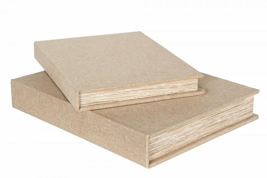 Dekoration Boklåda Linne Beige 31x26x5cm 2-pack
