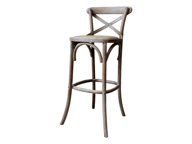 Barstol fransk med flätad sits H89/L55/B51 cm natur drop