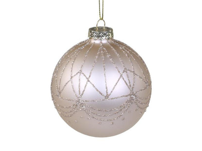 Julgranspynt Julkula med glimmer Glas Ø8 cm 4-pack