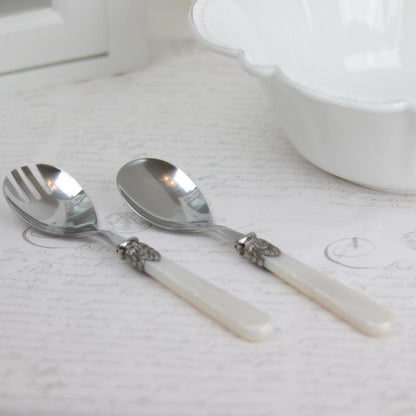 Bestick Linas Sallad set - antik pärlemo vit