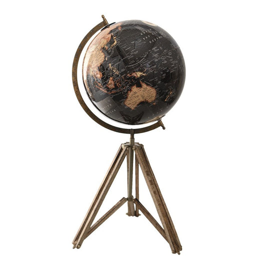 Dekoration Globus Globe Svart, Brun 31x31x67 cm