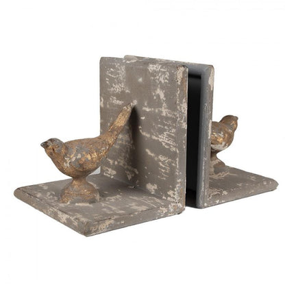 Dekoration Bokstöd Set om 2 gråguldfärgade 26x15x15 cm