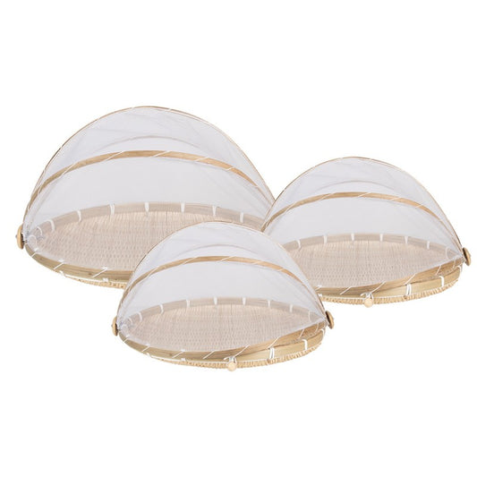 Redskapställ Matskydd Beige Vit (set om 3) 48x46x26 /41x39x21 /35x31x19 cm