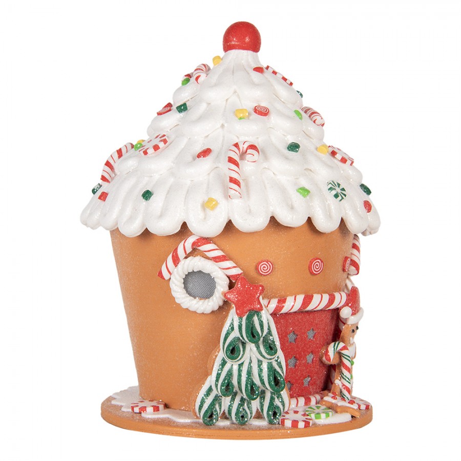 Juldekoration Inomhus Pepparkakshus med LED 23x23x32 cm Brun