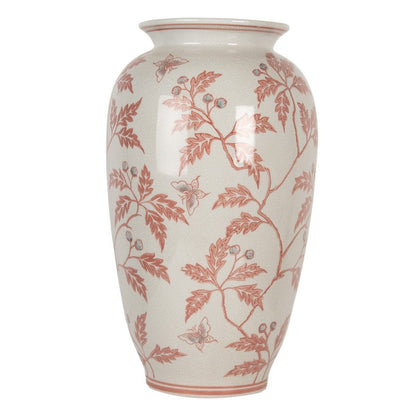 Dekorativ Vas Ø 23x42 cm Beige Röda