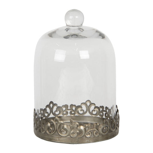 Dekoration glasklocka Ø 14x20 cm Transparent rund glas/metall