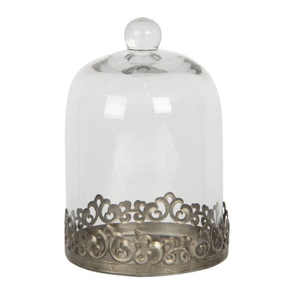 Dekoration glasklocka Ø 14x20 cm Transparent rund glas/metall