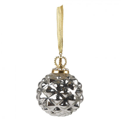 Julgranspynt Julgranskula 3-pack Ø 8 cm Silverfärgad Glas