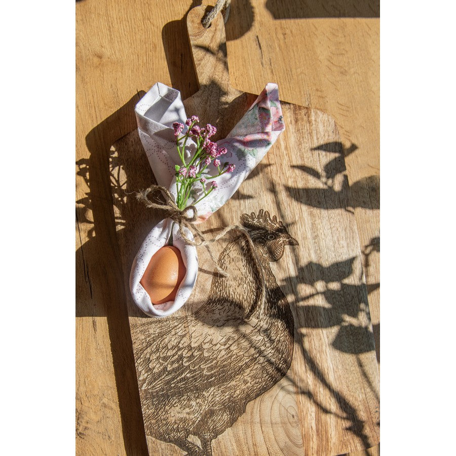 Dekorativt Fat  skärbräda 25x50x2 cm Brown Wood Chicken