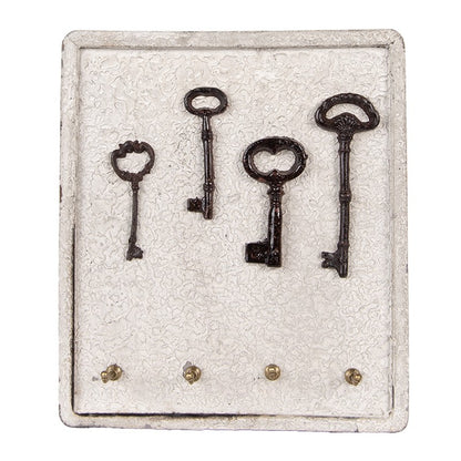 Hallmöbel Nyckelställ 22x5x25 cm Beige Trä Metall