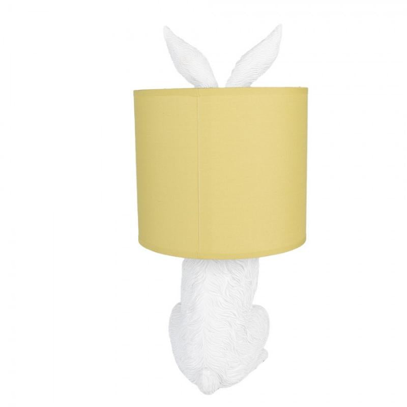 Bordslampa Kanin Ø 20x43 cm Vit Gul Polyresin