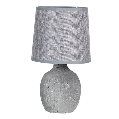 Bordslampa Ø 15x26 Cm Grå Keramik Rund Skrivbordslampa