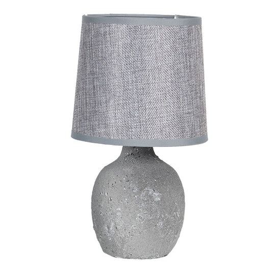 Bordslampa Ø 15x26 Cm Grå Keramik Rund Skrivbordslampa