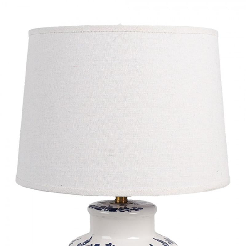 Bordslampa Ø 28x44 cm Vit Blå Keramik