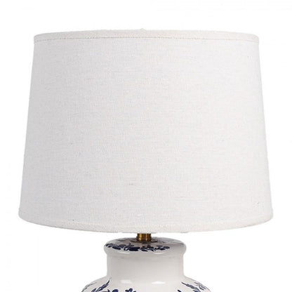 Bordslampa Ø 28x44 cm Vit Blå Keramik