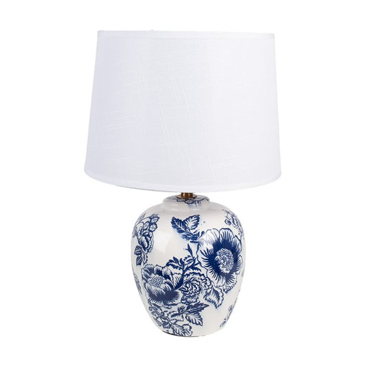 Bordslampa Ø 28x42 cm Vit Blå Keramisk