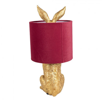 Bordslampa Kanin Ø 20x43 cm Guldfärgad Röd