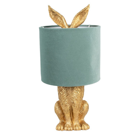 Bordslampa Kanin Ø 20x43 cm Guldfärgad Grön