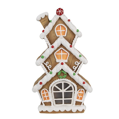 Juldekoration Inomhus hus med LED Brun Vit 24x11x41 cm / 2xAAA