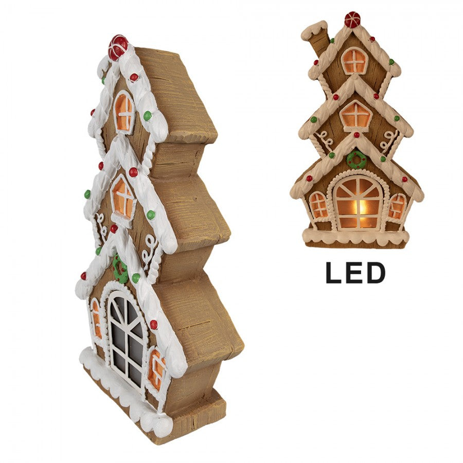 Juldekoration Inomhus hus med LED Brun Vit 24x11x41 cm / 2xAAA