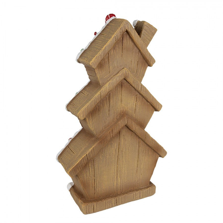 Juldekoration Inomhus hus med LED Brun Vit 24x11x41 cm / 2xAAA