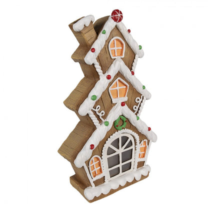 Juldekoration Inomhus hus med LED Brun Vit 24x11x41 cm / 2xAAA