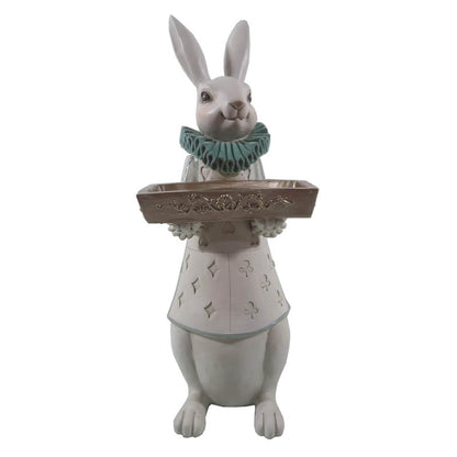 Påskdekoration Staty Kanin 15x13x37 cm Flerfärgad Polyresin