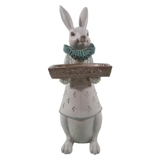 Påskdekoration Staty Kanin 15x13x37 cm Flerfärgad Polyresin