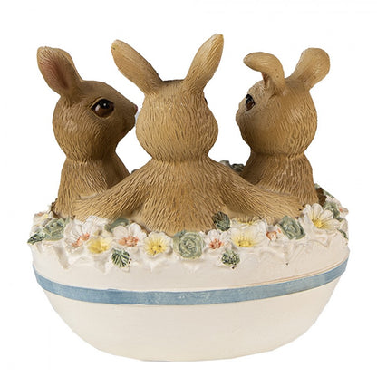 Påskdekoration Kanin Påsk 12 Cm Brun Beige Polyresin
