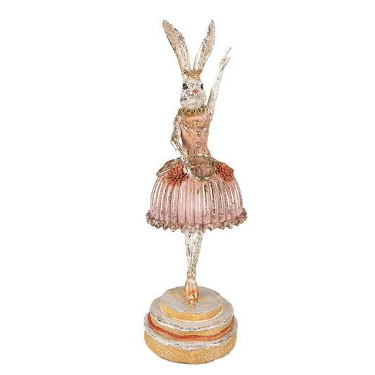 Påskdekoration Kanin Ballerina 11x11x35 Cm Rosa Beige Polyresin