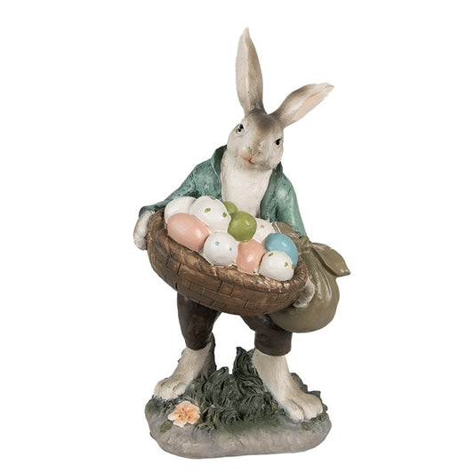 Påskdekoration Kanin 32 Cm Brun Grön Polyresin