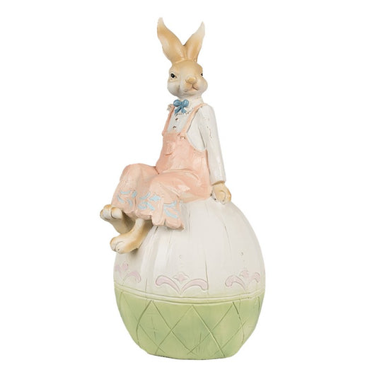 Påskdekoration Kanin 24 Cm Brun Grön Polyresin