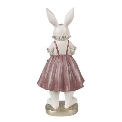 Påskdekoration Kanin 27 Cm Vit Rosa Polyresin