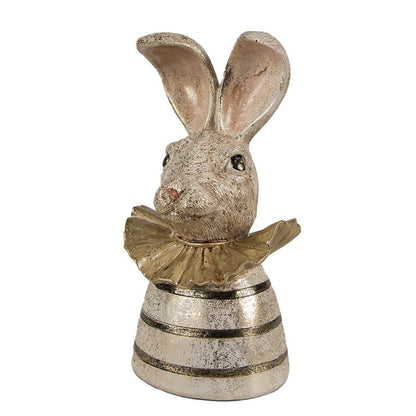 Påskdekoration Kanin 20 Cm Vitguld Färgad Polyresin
