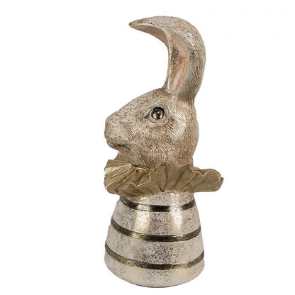 Påskdekoration Kanin 20 Cm Vitguld Färgad Polyresin